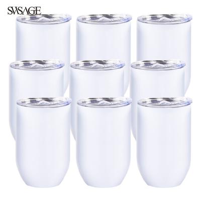 China 12Oz Stainless Steel Egg Shape Mugs Coffee Viable Reusable Insulated Beer Mug Masks Sublimation Wine Tumbler for sale