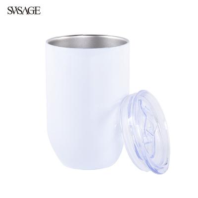 China Customizable Logo Vacuum Insulated Reusable Sublimation Outdooring White High End Customizable Holographic Wine Tumbler for sale