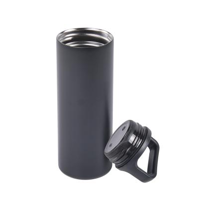 China PORTABLE Custom Stainless Steel Outdoor Drinking Bottles Logo Sport Thermal Water Bottle With Handle Lid for sale