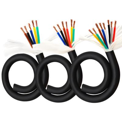 China 15 Million Times Bending Trvv Black 5 Flexible 6 7 8 Core Electrical Cable Wire Copper Core PVC Insulated Electrical Wire For Auto Machine for sale