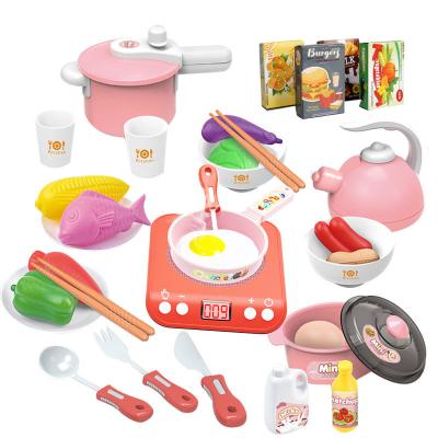 China Cooking Play Toys Kitchen Plastic Cookware Pretend Play Toys Emulational Wholesale Happy Kitchen Toys Baking for sale