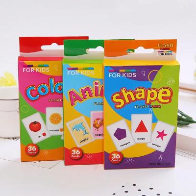 China Eductional Preschool Toys New 36PCS English Alphabet Form Animal Color Learning Flashcards Toys Educational Montessori Toys For Kids Card Books for sale