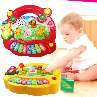 China Hot Selling Amazon Early Childhood Music Battery Operated Cartoon Animal Baby Piano Plastic Educational Toys for sale