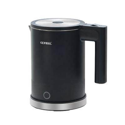 China Variable Temperature Control 1.2 L Large Cotell Electric Kettle Double Wall Smart Cool Touch Wireless Temperature Control Stainless Steel for sale