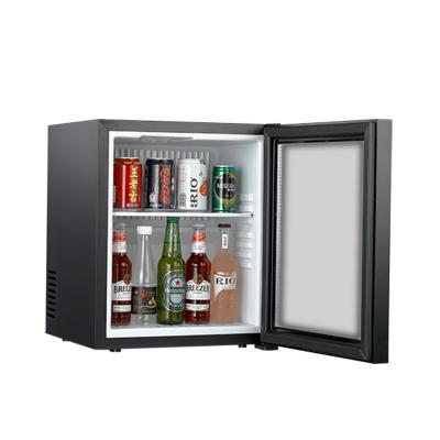 China Small Glass Door Type 30L Mini Fridge Hotel Mini Bar Absorption Refrigerator Absorption for sale