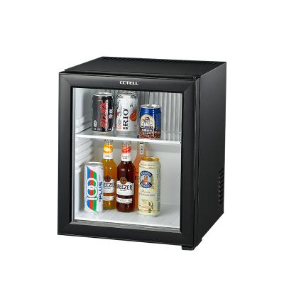 China Absorption Hotel Mini Bar Absorption Refrigerator With Electronic Glass Door Auto-defrost 30 Liter Mini Fridge for sale