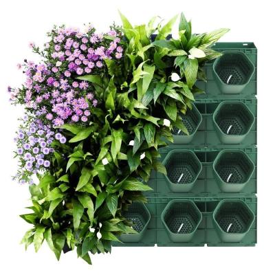 China Coastal Hot Sale Greening Plant Vertical Plastic Flower Pots With Drop Irrigation System Wall Can Gather for sale