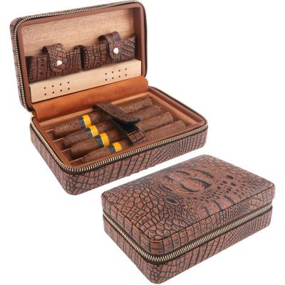 China Travel XiFei Portable Wholesale Leather Cigar Humidor Travel For Cigars for sale