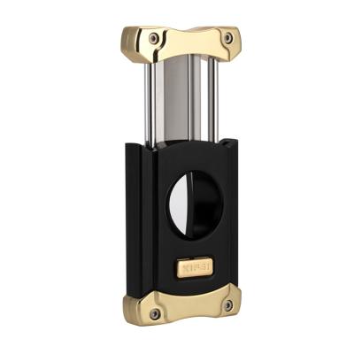 China Durable Manufacture Stainless Steel Cigar Cutter Table Top Style Guillotine Sharp Cigar Cutter With Punch for sale