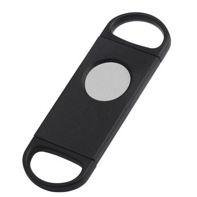 China Wholesale Custom Eco-Friendly Logo Cigar Cutter Black Table Top Plastic Cigar Cutter for sale