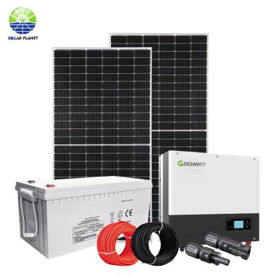 China Home SOLAR PLANET Renewable Complete Solar Panel and Battery 5KW 10KW 25KW Hybrid Solar Power System for Home for sale