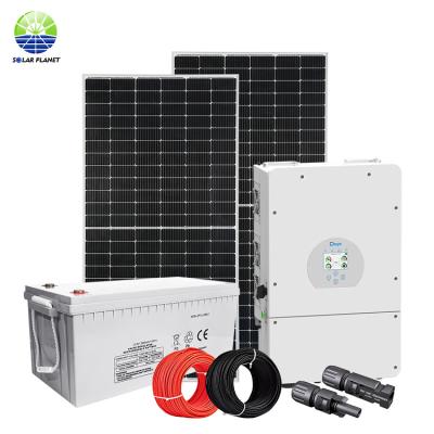 China Planet 10kw 20kw 30kw Ground Installation Solar Wired Solar Inverter Hybrid Solar Panel System For Home for sale