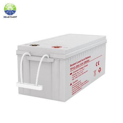 China Life Deep Cycle SOLAR PLANET Deep Cycle Gel Solar Battery 12V 100Ah 250Ah With A Grade Cells for sale