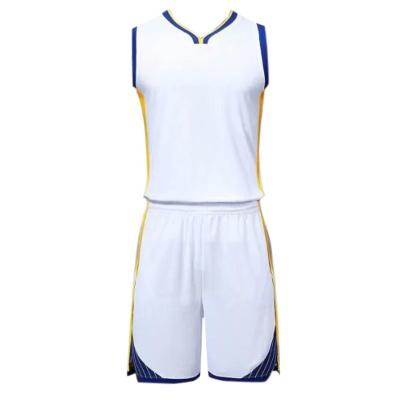 China Golden State NS Antibacterial White Basketball Jersey Custom Logo Uniforms for sale