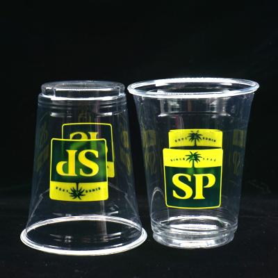 China Transparent Customize Personalized Plastic Eco Logo Takeaway Packaging Pet Drink Cup For Juice One Time Plastic Tumbler for sale