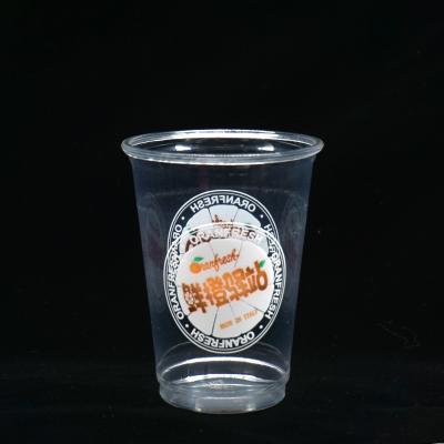 China Custom Printing Logo Transparent Take Away Shots Vasos 9 Onzas Biodegradable Plastic Cups PET Glass For Milkshakes Sodas Smoothies for sale