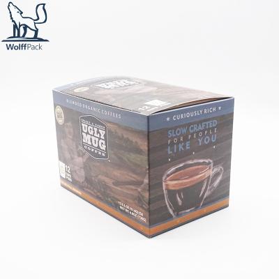 China 12pcs Plastic Food Grade Recyclable Coffee K Cup Box Paper Packaging Box for sale