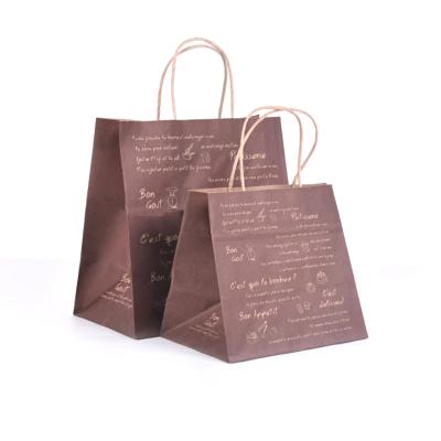 China Restaurant Recyclable Food Take Out Paper Bag To Carry Out Paper Bag Place Biodegradable Paper Bag for sale