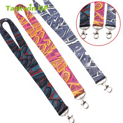 China Custom Staff Anime Printed Neck Sublimation Nylon Polyester Lanyards With Custom Logo for sale