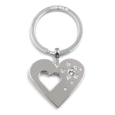 China Custom Heart Shaped Lover Couple Metal Charm Metal Key Chain for sale