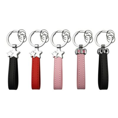 China Hot Sale Best Price Luxury Leather White Leather Promotional Key Chain for sale