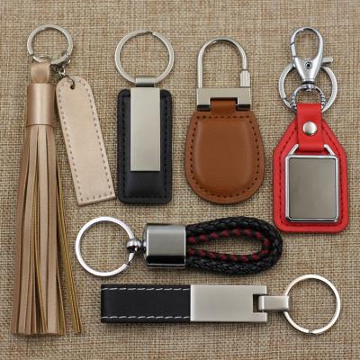 China Custom Made Luxury Faux Leather Bulk PU Leather Strap Car Key Chain Key Chain for sale