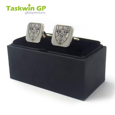 China Iron Stainless Steel Cufflink Manufacturer Supplier Customized Logo Metal Cuff Links Men's Cufflinks and Zinc Alloy/Aluminum Link Clips with Box Packing for sale