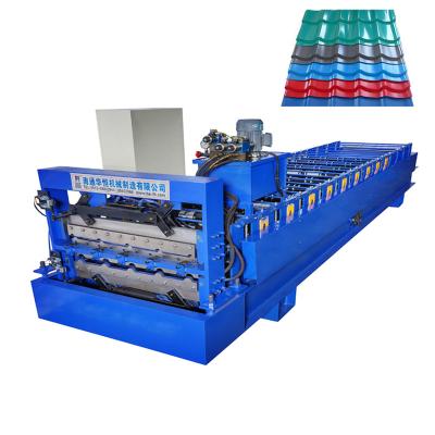 China Hotels 840/900mm Roof Tile Roll Forming Machine Double Layer Glazed Tile Wall Metal Roof Making Machine Cheap Price For Sale for sale