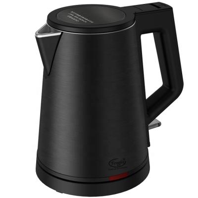 China Wholesale Cheap Black Color Double Layer 360 Degree Base Electric Kettles for sale