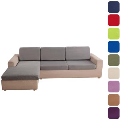 China Modern HUIEN thickness of European and American l-type sofa cover pure color plush elastic cushion cover for sale