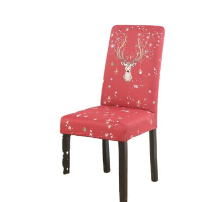 China Cheap Plain HUIEN Christmas Chair Cover Christmas Home Decoration Velvet Stretch Spandex Fabric Dining Chair Cover for sale