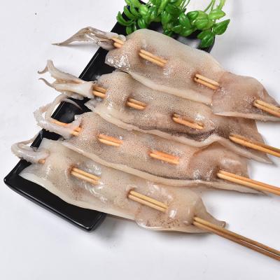 China Nutritious High Quality Fresh Frozen Squid Skewers Delicious Cut Squid Half Skewers for sale