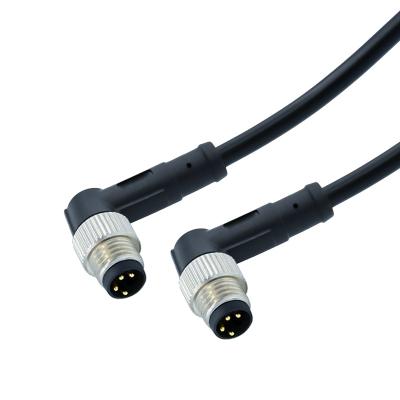 China Eonly degree90 4 pin m8 male female connector automotive plastic waterproof cable for sale