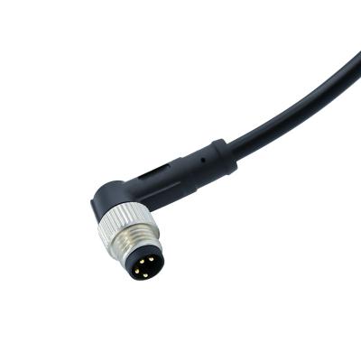 China Automotive factory cast right degree90 sensor waterproof connector m8 4 pin for sale