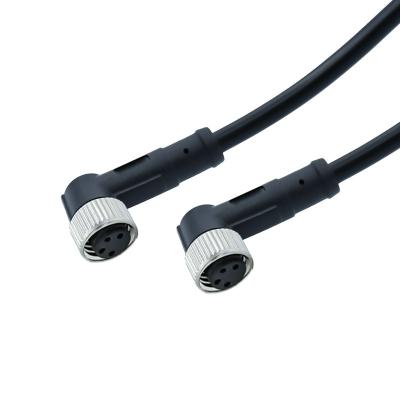 China Automotive waterproof electricasensor degree90 female connector m8 4 pin for sale