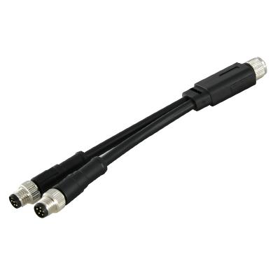 China Custom Industrial A Automotive B D Coding M8 Straight 3 4 5 6 8 Pin Y Molded Waterproof Cable Connector for sale