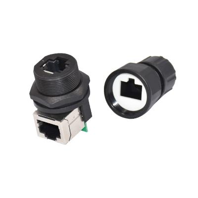 China audio & Video socket panel mount series 90 degree rj45 female waterproof connector for sale