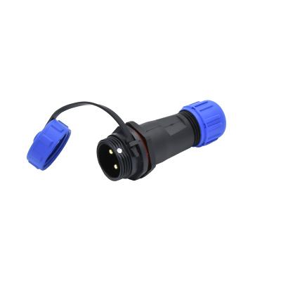 China IP68 Automotive Industrial Threaded 2 3 4 5 7 9 12 Male Female Plastic Pins Wires Connector SP13 for sale