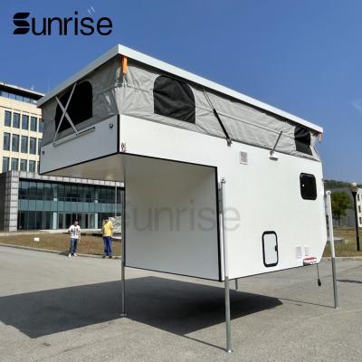 China Standard Expandable Flatbed Box Trailer RV Camp Trailer Australian Caravan Travel Trailer Fiberglass Shell Camper Offroad Camper for sale