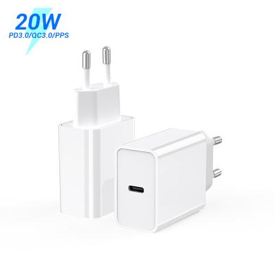 China Type-C Mobile Phone Wall Plug NEWQI US/EU/UK/PSE/ETL 20w Plug Palladium QC USB-C Fast Charging Charger for sale