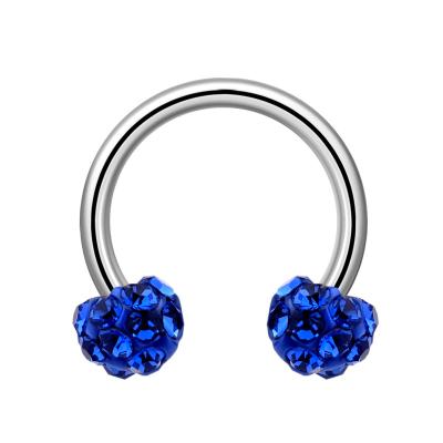 China Wholesale Cute Full Drill Stainless Steel Nose Ring Horseshoe Piercing Jewelry for sale