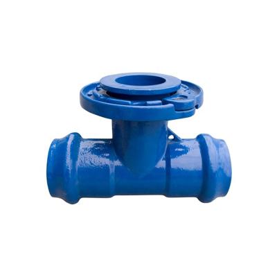 China Malleable Iron GGG50 / ASTM A536 Ductile Iron GGG50 Joint Socket Fittings Double Tee With Loosening Flanged Branch for sale