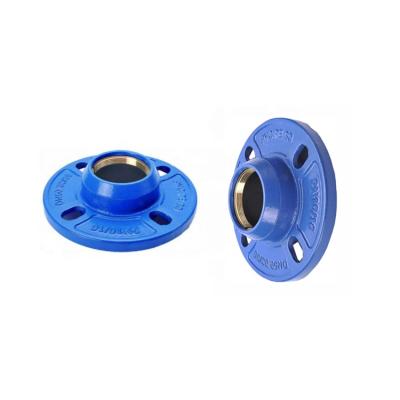 China Ductile Iron GGG50 EPDM Or EPDM+Brass Gasket Ring Ductile Iron Quick Flange Adapter For PE/PVC Pipe for sale