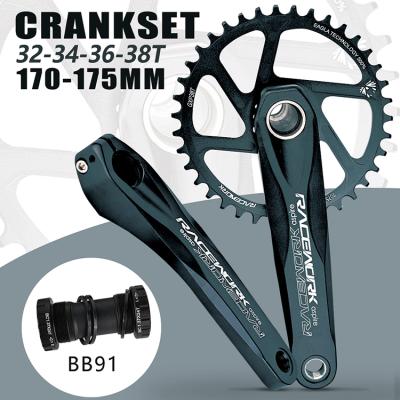 China Bicycle Set Mountain Bikes RACEWORK GXP Mountain Bike Crank Crankset With Bottom Bracket for sale