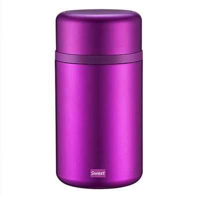 China 600ml PORTABLE High Quality Portable Food Container Food Insulated Flask Insulated Lunch Box Round Food Flask With Spoon for sale