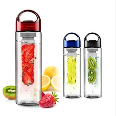 China 680ml Sustainable Food Grade Fruit Infuser Custom Plastic Water Bottle With Filter Plug for sale