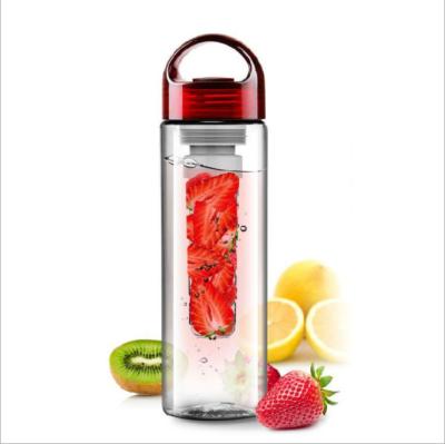 China New design BPA color logo sport 680ml fruit infuser tritan bottle viable free custom plastic tritan fruit infuser bottle wate free for sale