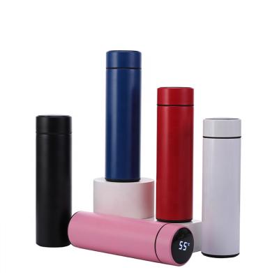 China Promotion New Arrival 500ml Double Wall Stainless Steel Vacuum Flask Viable Straight Thermoses Sublimation Blanks Bottle With LED Lid for sale