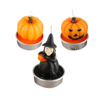 China Creative Halloween Party Decorations Candles Pumpkin Halloween Small Plastic Candles Halloween Arts Candles for sale