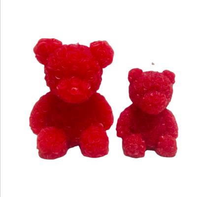 China Birthdays Candles Bear Beautiful Handmade Korean Creative Candle Instagram Style Mini Rose Bear Aromatherapy Candles for sale